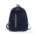 Custom Zipper stylish vintage denim backpack non fade washable denim school bag waterproof backpack accept print logo